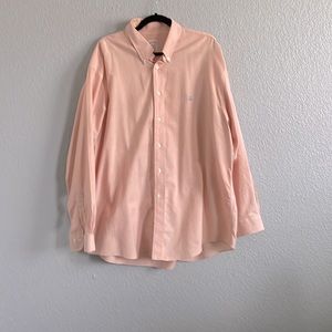 Mens Brooks Brothers Madison peach long sleeve button down EXCELLENT CONDITION